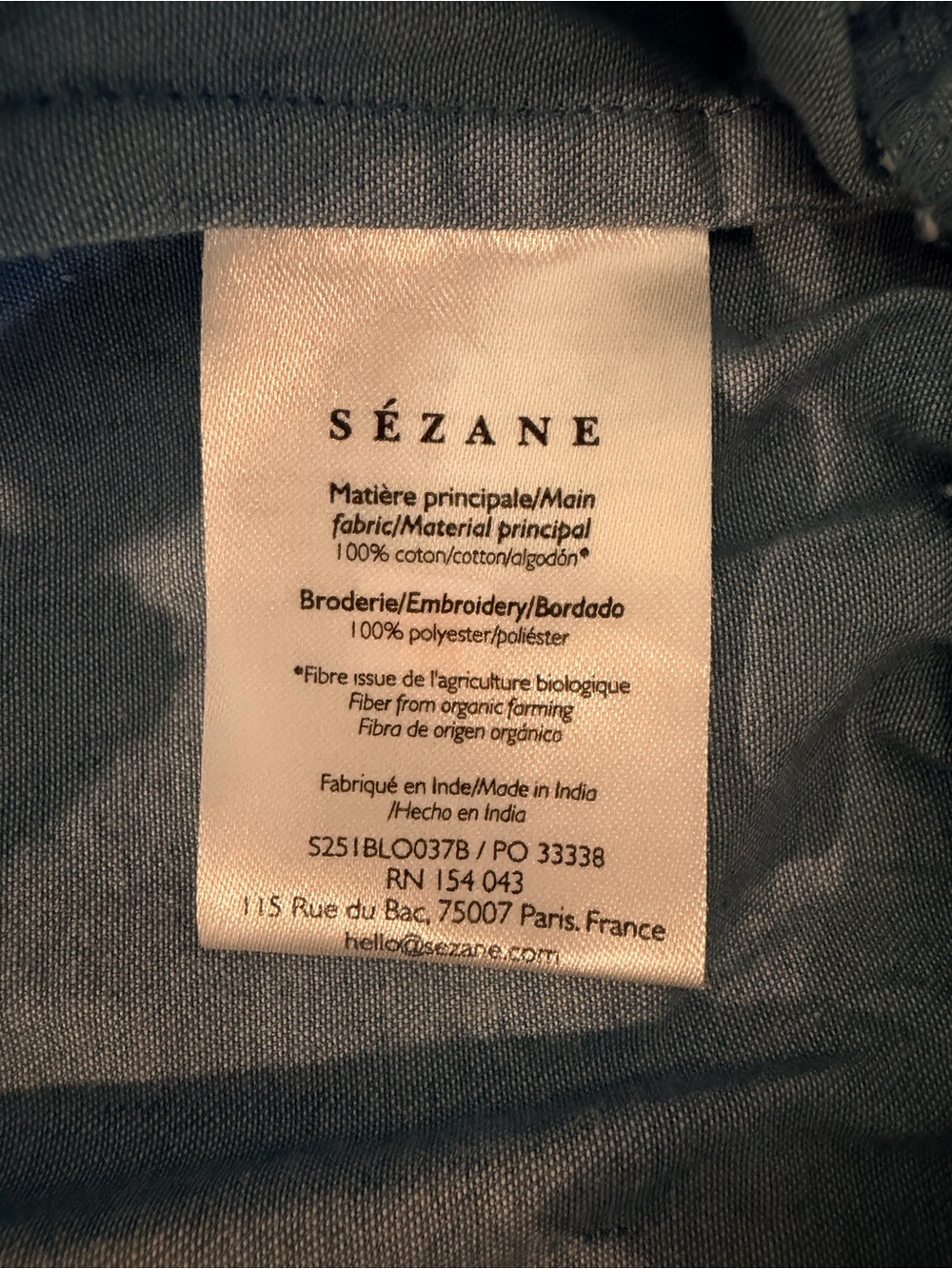 Sézane Marru Blouse in light chambray size 6 - Picture 6 of 7